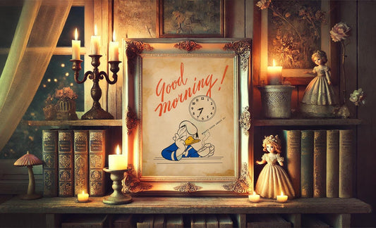 Donald Duck Good Morning Art Print - Funny Disney Wall Decor - Vintage Donald Duck Art
