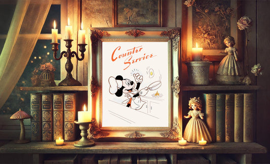 Mickey Breakfast Vintage Art Print - Mickey Mouse Counter Service Wall Decor - Disney Vintage Art — Disney Wall Art Gift