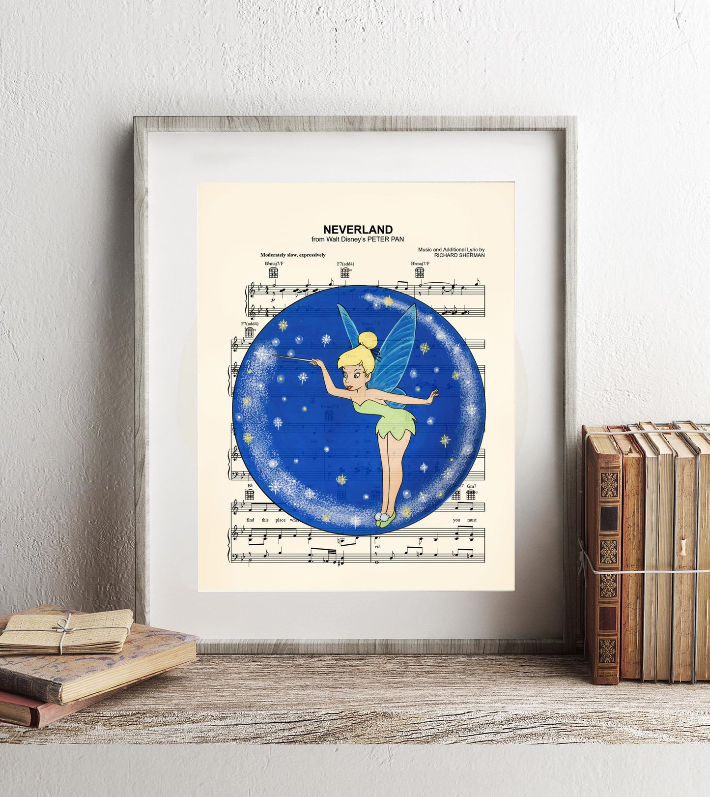 Peter Pan Tinker Bell Neverland Sheet Music Art Print
