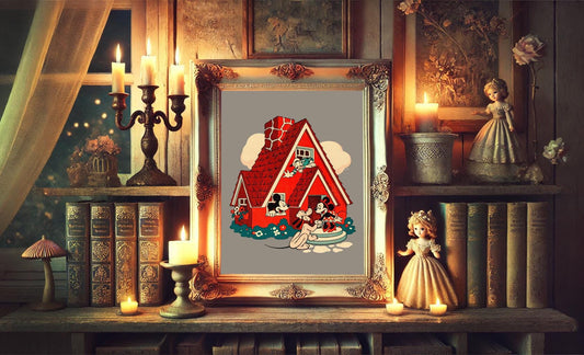 Mickey and Minnie Home Vintage Art Print