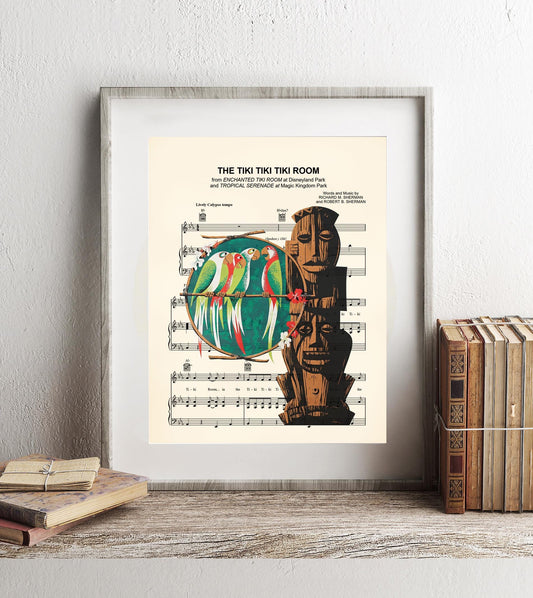 Tiki Room Sheet Music Wall Art — Disney Gift for Music Lovers