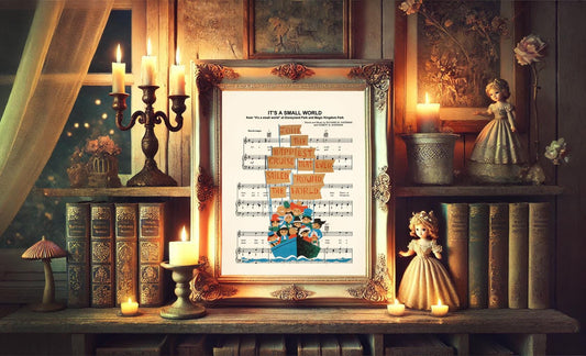It's A Small World Boat Boys and Girls  - Happiest Cruise That Ever Sailed ‘Round the World - Disneyland Ride Art Sheet Music Wall Art — Disney Gift for Music Lovers