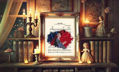 Hunchback of Notre Dame Frollo and Hooded Figures Hellfire Sheet Music Art Print