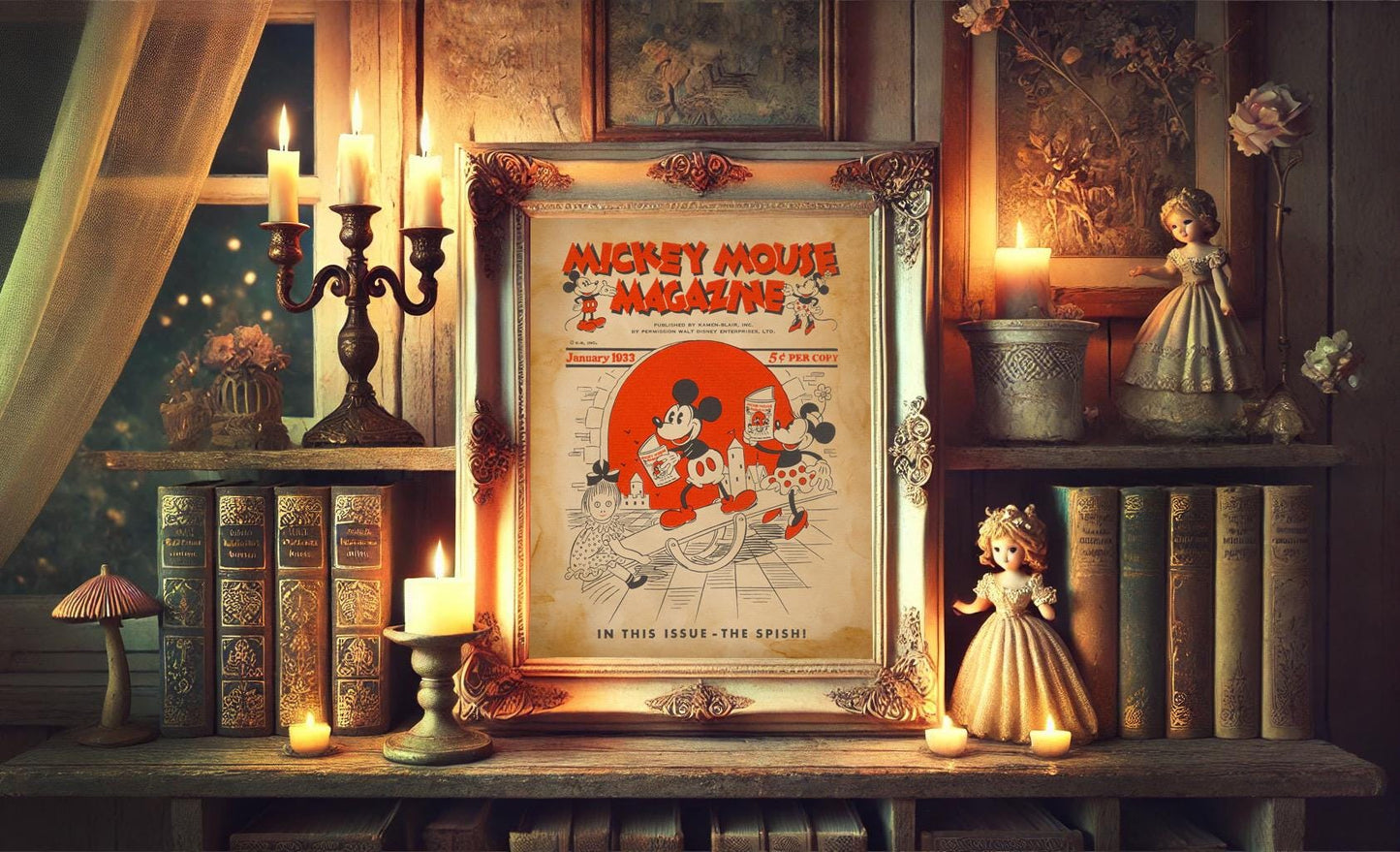 Mickey Mouse Magazine Vintage Art Print