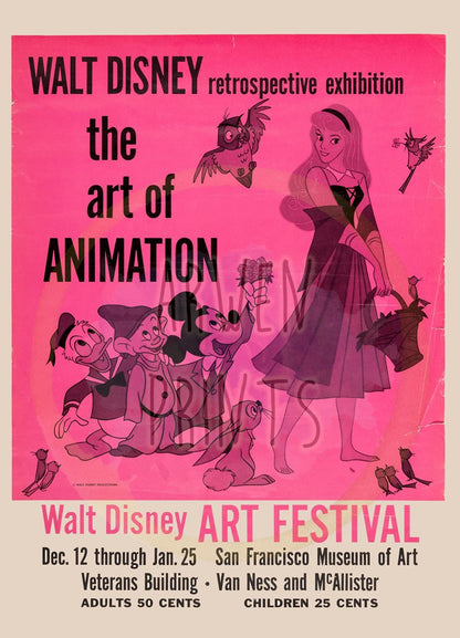 Walt Disney Art Festival Ad Vintage Art Print