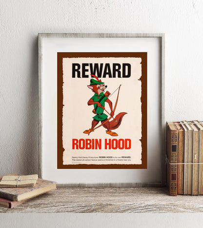 Robin Hood Reward Disney Movie Ad Art Print — Disney Wall Art Gift