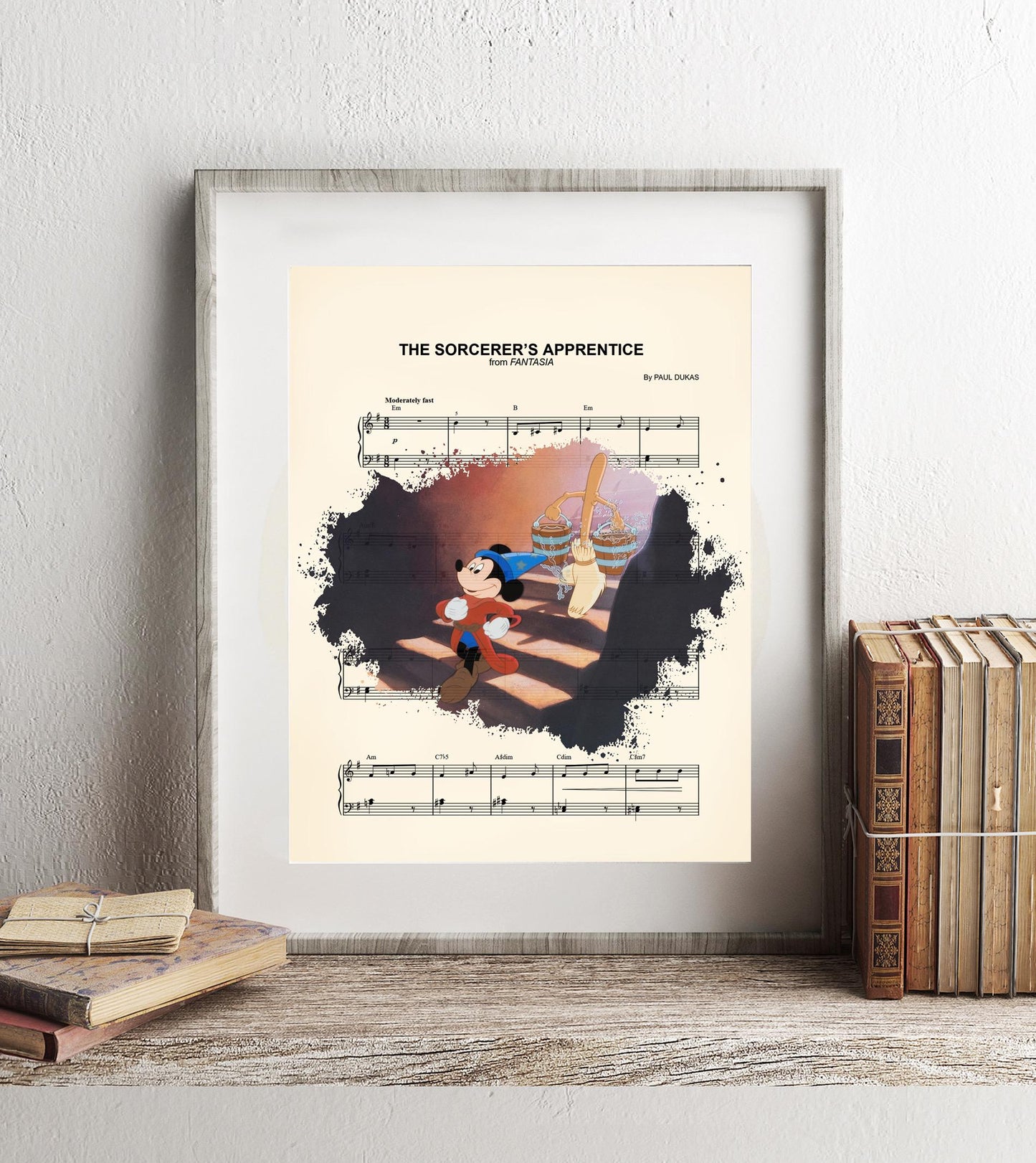 Mickey Sorcerer’s Apprentice Fantasia Sheet Music Art Print