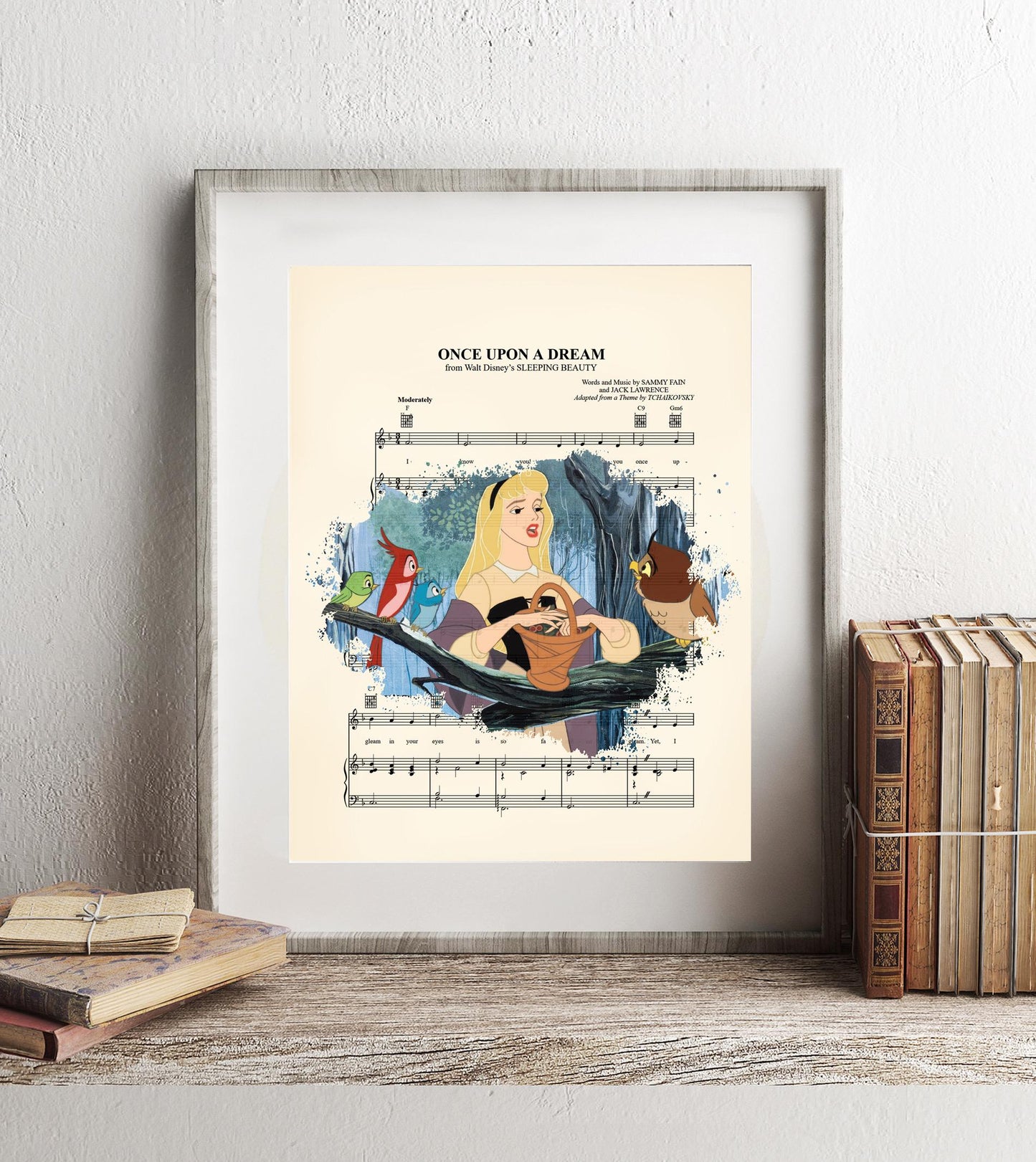 Sleeping Beauty Aurora Singing Once Upon A Dream Sheet Music Art Print
