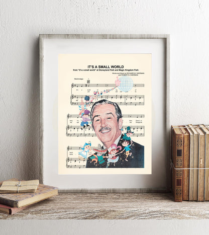 Walt Disney It's A Small World Sheet Music Art Print