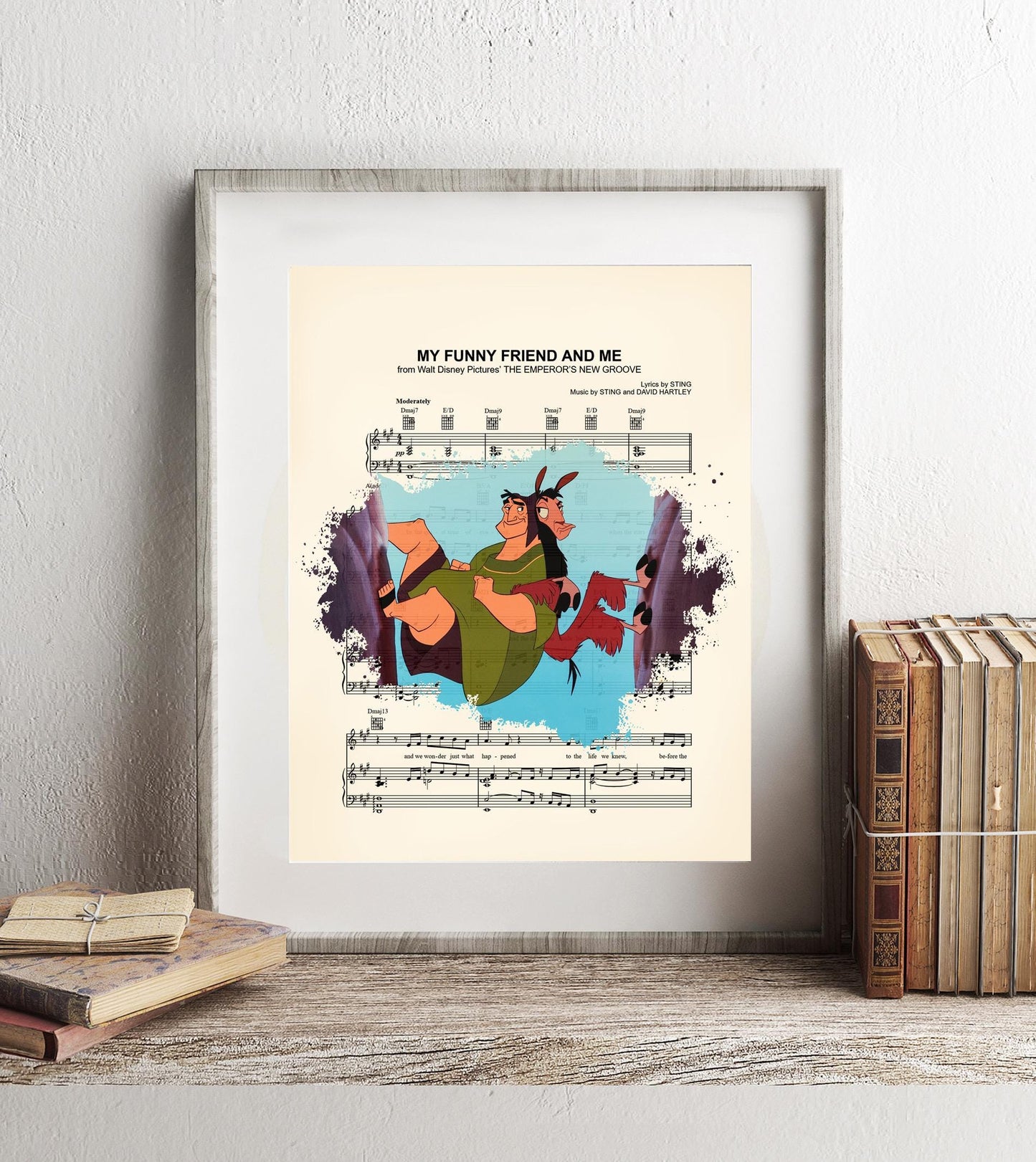 The Emperor’s New Groove Kuzco and Pacha My Funny Friend and Me Sheet Music Art Print