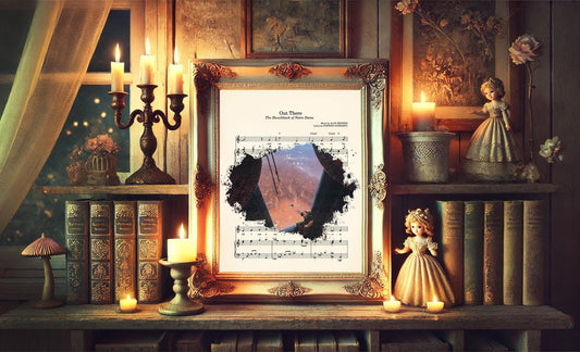 Hunchback of Notre Dame Quasimodo in the Bell Tower Out There Sheet Music Art Print
