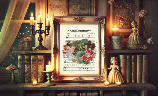 Alice in Wonderland Characters How D’ye Do and Shake Hands Sheet Music Art Print