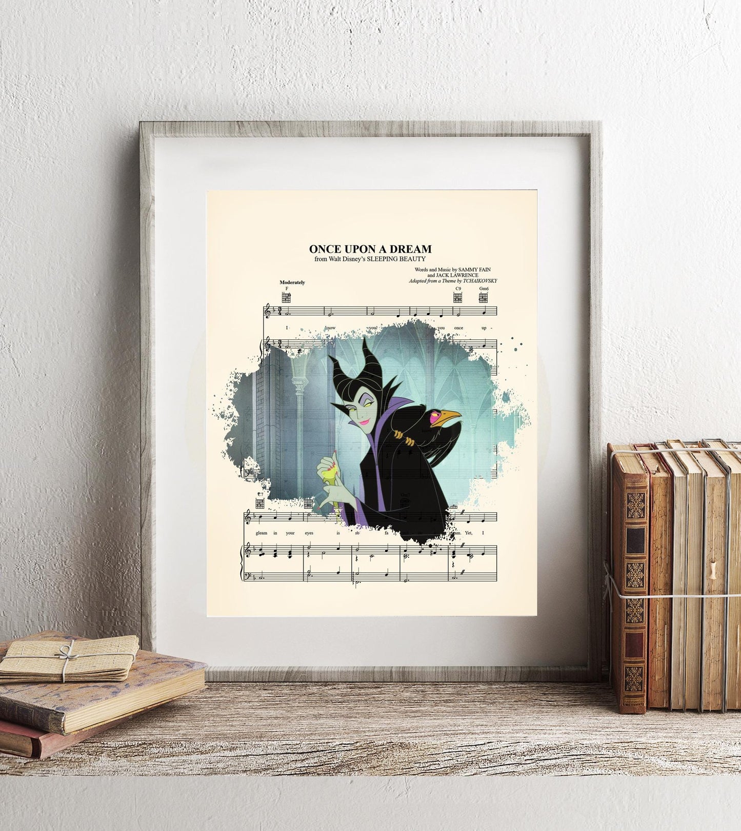 Sleeping Beauty Maleficent Splatter Once Upon A Dream Sheet Music Art Print