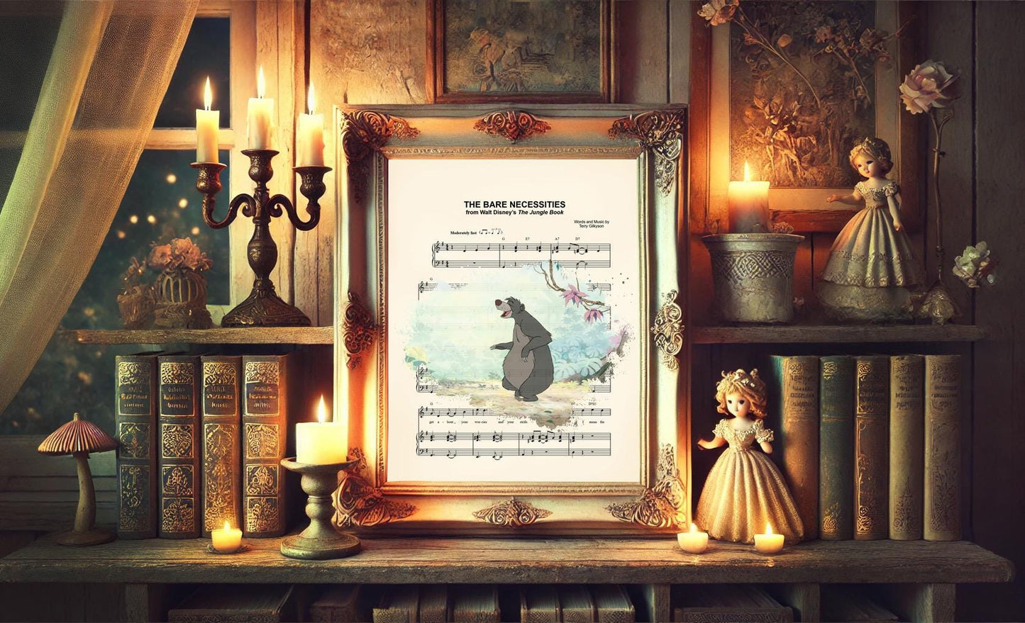 The Jungle Book Baloo The Bare Necessities Sheet Music Art Print