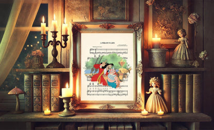 Peter Pan Captain Hook and Mr. Smee A Pirate’s Life Sheet Music Art Print