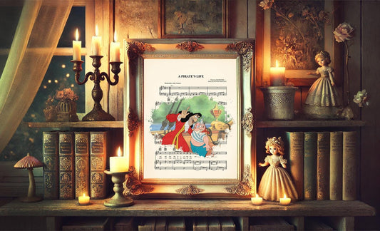 Peter Pan Captain Hook and Mr. Smee A Pirate’s Life Sheet Music Art Print