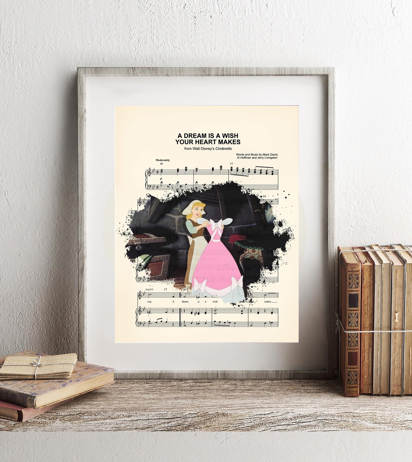 Cinderella Dress Splatter Sheet Music Art Print