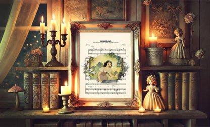Snow White Wishing Well I’m Wishing Sheet Music Art Print