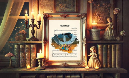 Cinderella Mice Splatter Sheet Music Art Print