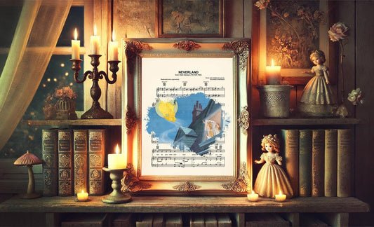 Peter Pan Farewell Splatter Neverland Sheet Music Art Print