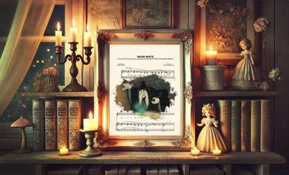 Snow White Evil Queen/Old Hag Potion Splatter Sheet Music Art Print