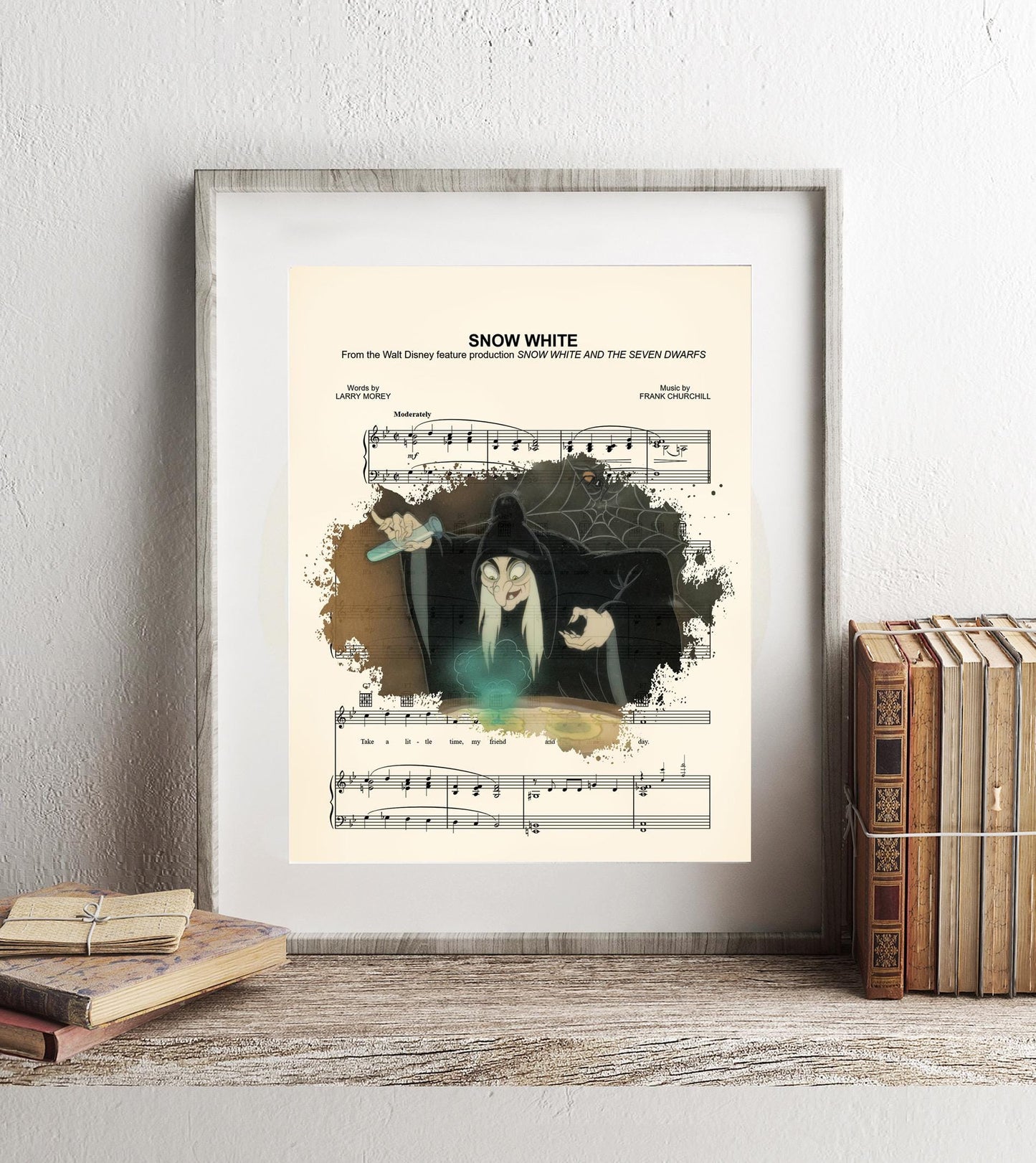 Snow White Evil Queen/Old Hag Potion Splatter Sheet Music Art Print