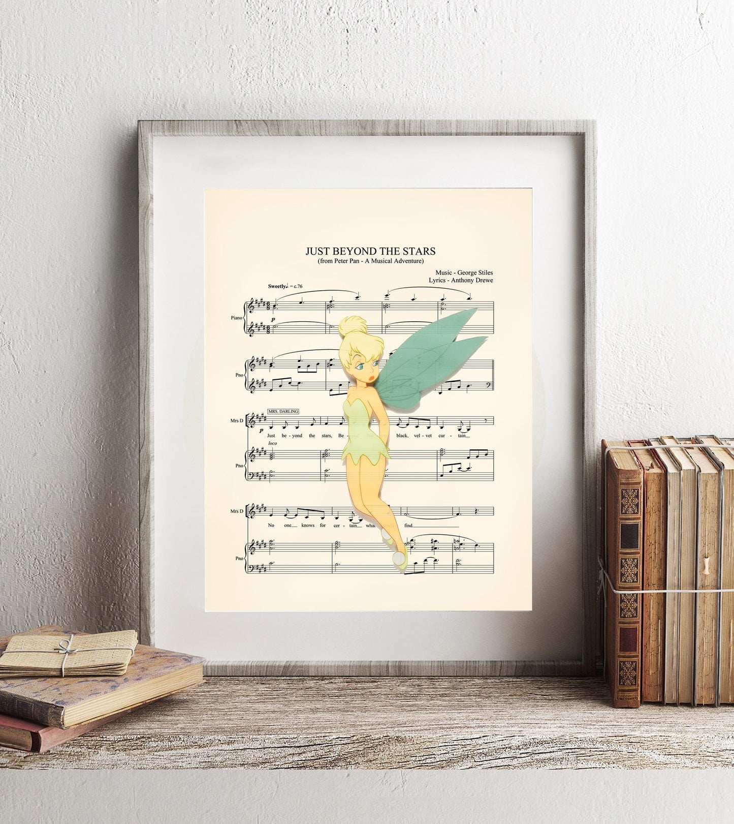 Peter Pan Tinker Bell Vintage Sheet Music Art Print