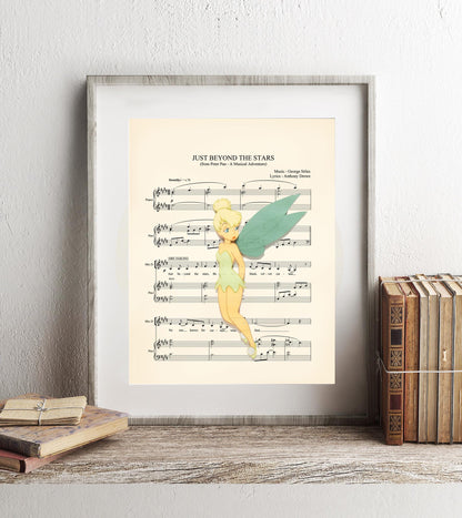 Peter Pan Tinker Bell Vintage Sheet Music Art Print