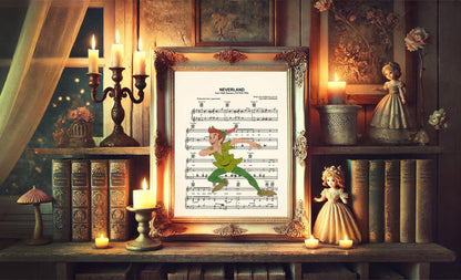 Peter Pan Vintage Neverland Sheet Music Art Print