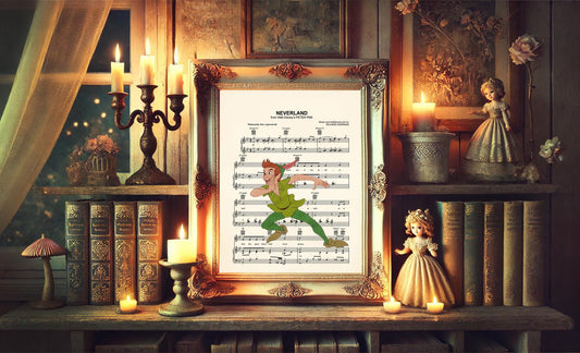 Peter Pan Vintage Neverland Sheet Music Art Print