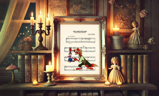 Song of the South Brer Fox and Brer Rabbit Zipadeedoodah Sheet Music Art Print