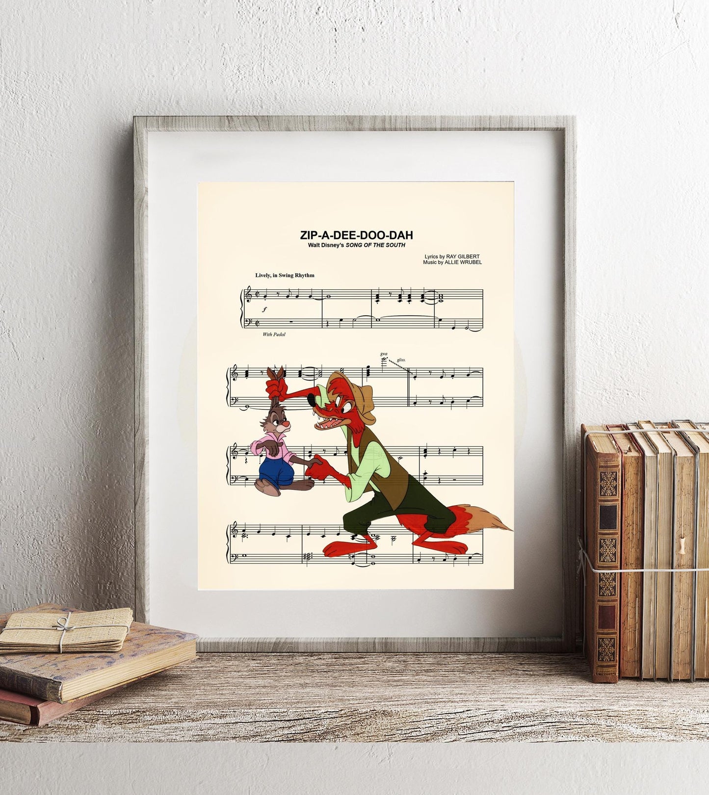 Song of the South Brer Fox and Brer Rabbit Zipadeedoodah Sheet Music Art Print