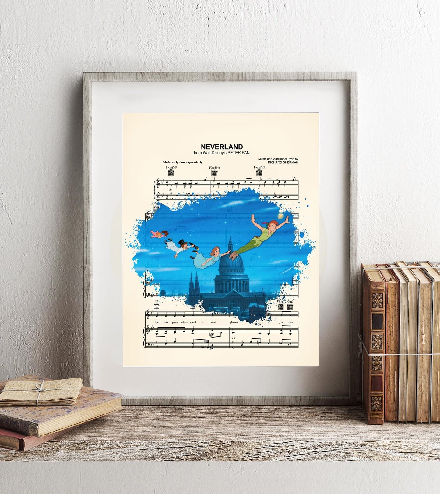 Peter Pan Flight Over London Neverland Sheet Music Art Print