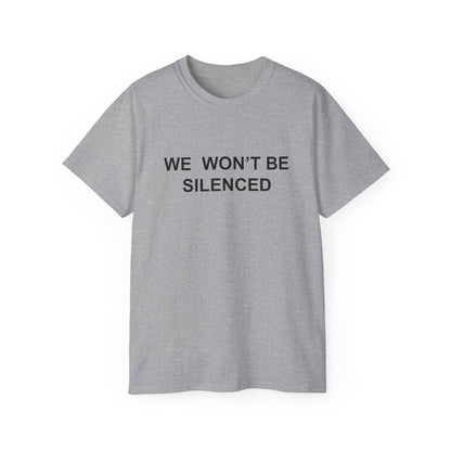 We Won’t Be Silenced - Patriotic Tribute Tee - America First Conservative T-Shirt - USA Liberty Graphic Top - Charlie Kirk Tee