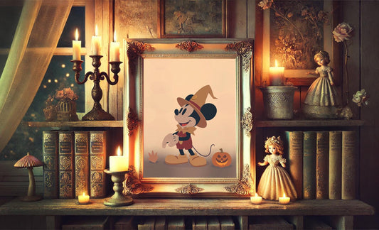 Mickey Classic Autumn Art Print, Vintage Disney Wall Decor — Disney Wall Art Gift