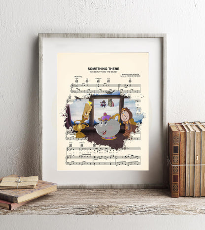 Beauty and the Beast Something There Splatter Sheet Music Art Print