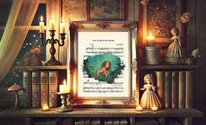 Tarzan Young Tarzan You’ll Be in My Heart Sheet Music Wall Art — Disney Gift for Music Lovers