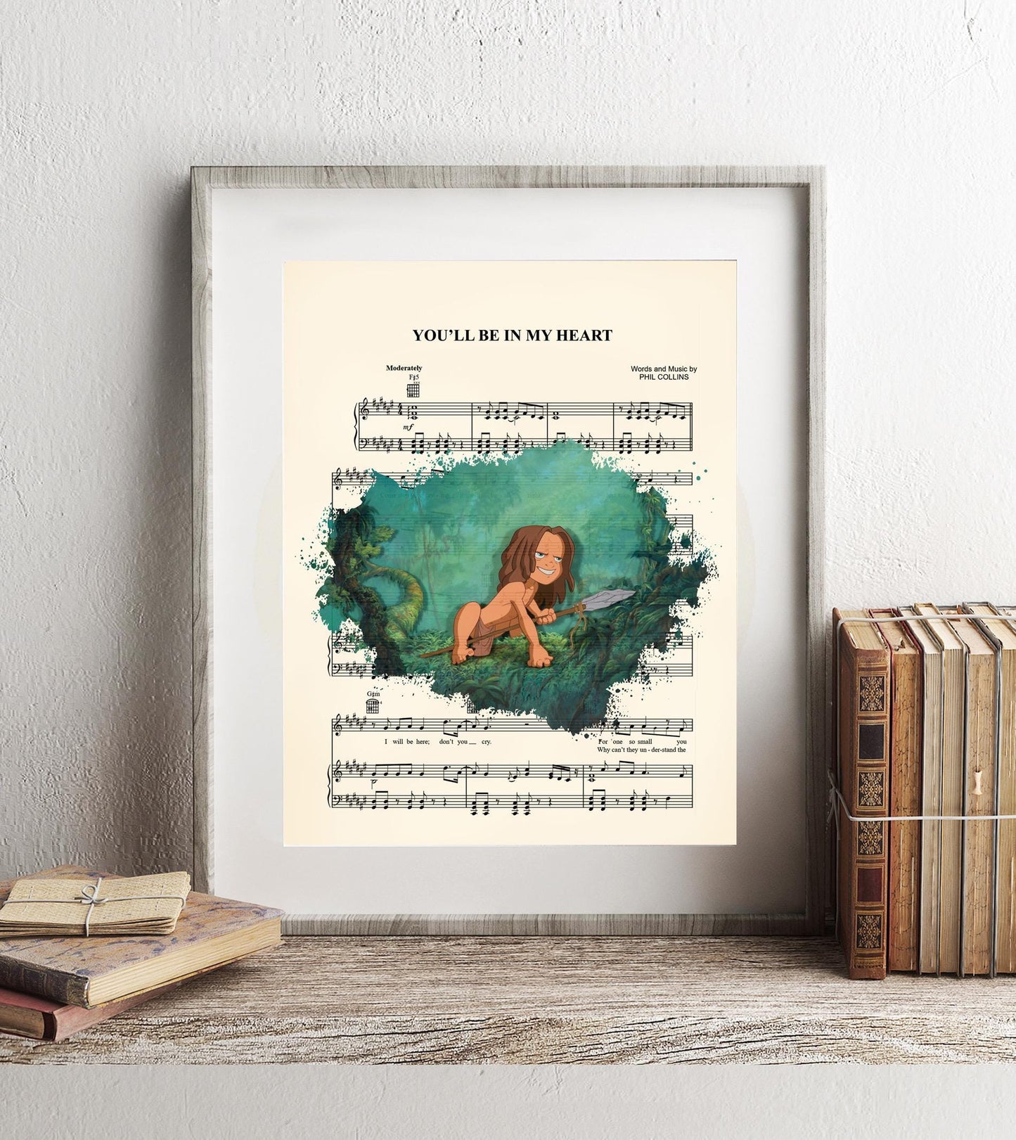 Tarzan Young Tarzan You’ll Be in My Heart Sheet Music Wall Art — Disney Gift for Music Lovers
