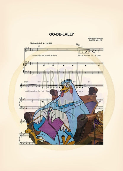 Robin Hood Lady Kluck Sheet Music Art Print