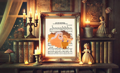 Hercules and Zeus Go The Distance Splatter Sheet Music Art Print
