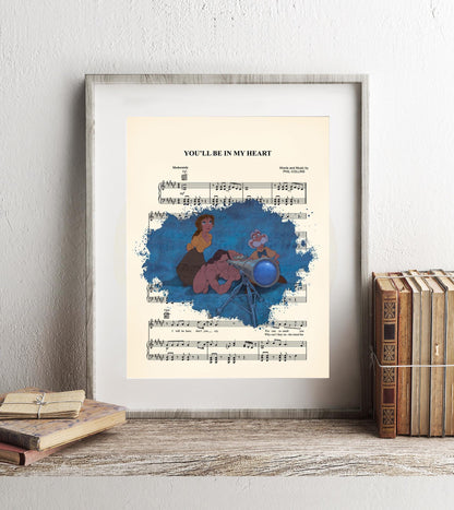 Tarzan, Jane and Porter You’ll Be in My Heart Sheet Music Art Print