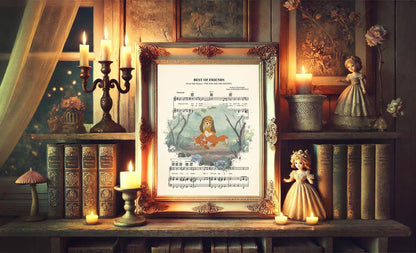 The Fox and the Hound Splatter Disney Sheet Music Art Print