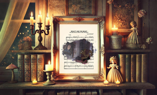 Beauty and the Beast The Beast Splatter Sheet Music Art Print