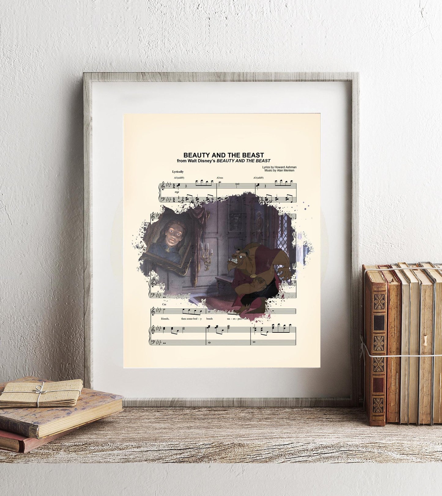 Beauty and the Beast The Beast Splatter Sheet Music Art Print