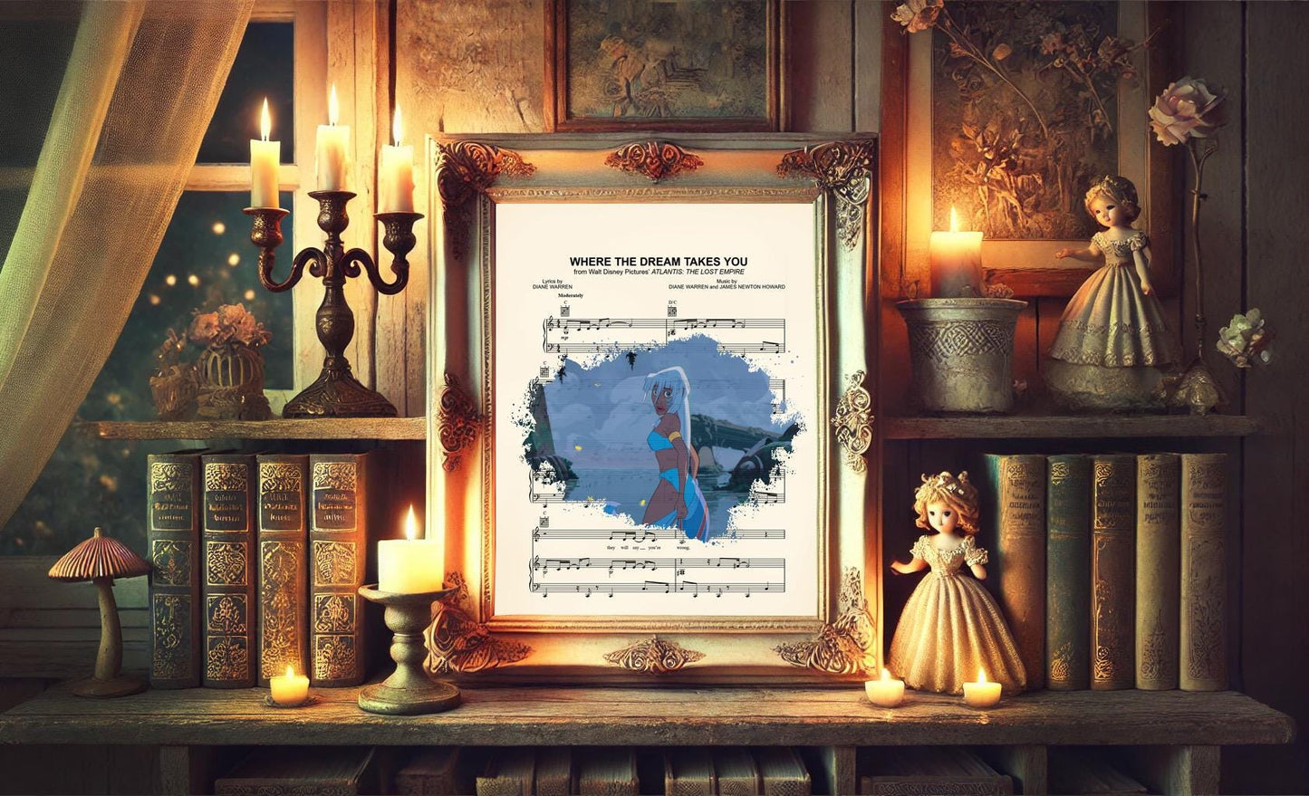 Atlantis: The Lost Empire Kida Where the Dream Takes You Sheet Music Art Print