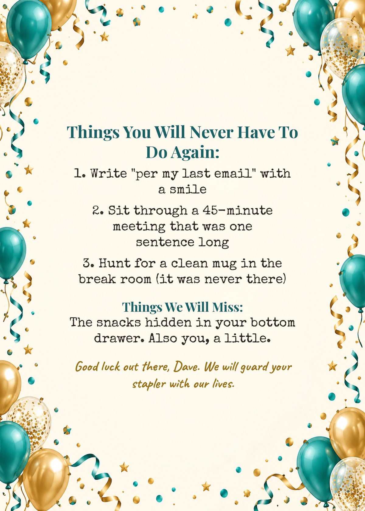 Leaving card inside: things you will never have to do again