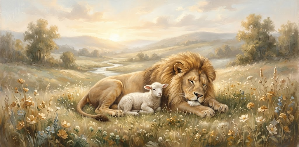 Lion and the lamb Isaiah 11 peaceable kingdom fine-art