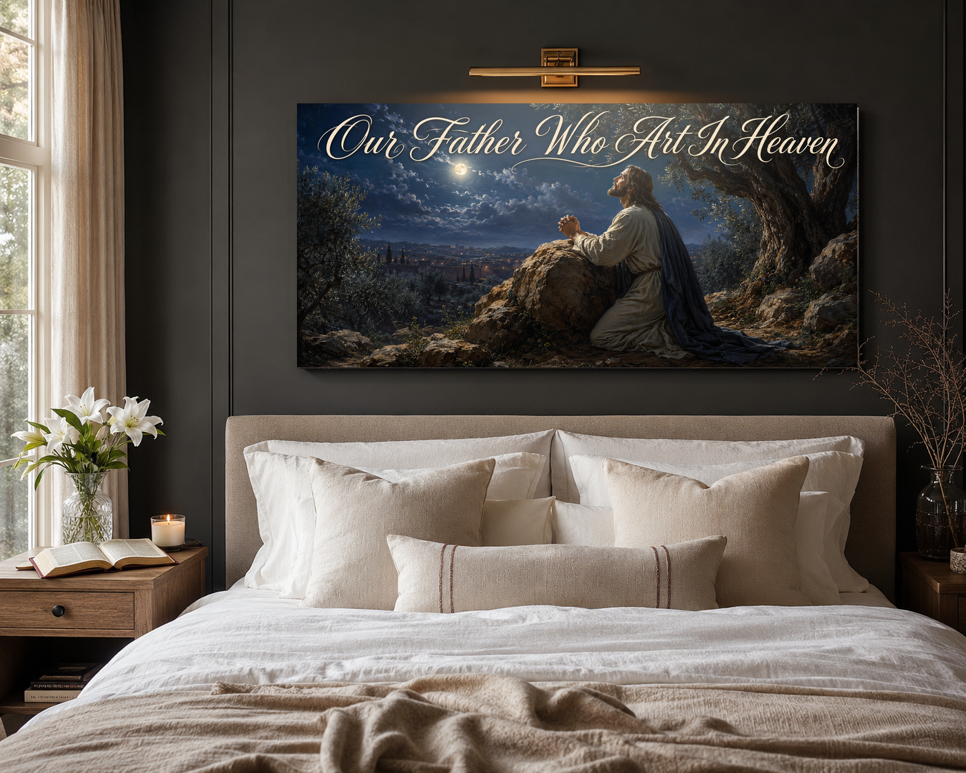 Modern Neutral Christian canvas room mockup