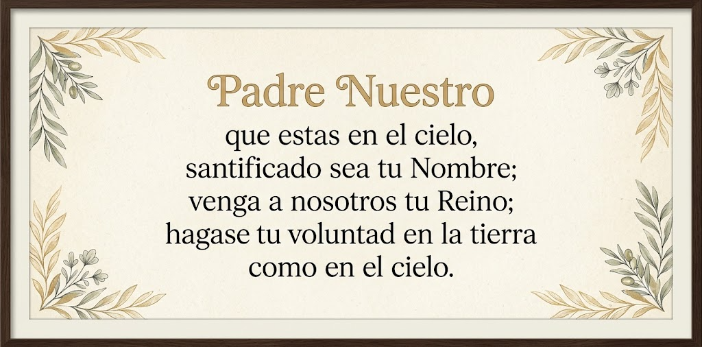 Padre Nuestro Spanish Lord's Prayer typography art