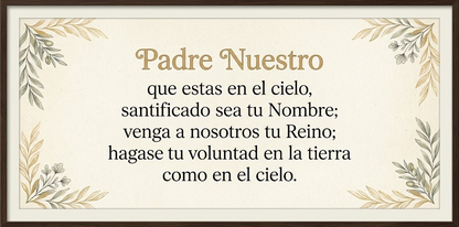 Padre Nuestro Spanish Lord's Prayer typography art